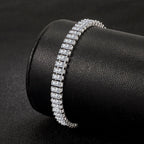 18cm Luxury Crystal Bracelet 925 Sterling Silver Women Engagement Jewellery