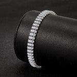 18cm Luxury Crystal Bracelet 925 Sterling Silver Women Engagement Jewellery