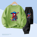Spiderman Print Kids Hoodie & Pocket Long Pants 2pcs Sweatshirt Clothing Set