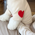 Love Heart Pet Hoodie Soft Warm Dog Cat Pullover Winter Clothing Gift
