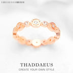 Round Circles Rose Gold Ring 925 Sterling Silver Spring Romantic Jewellery