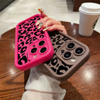 Fashion Black Leopard Case for iPhone 17 16 15 14 13 12 11 Pro Max 7 8 Plus