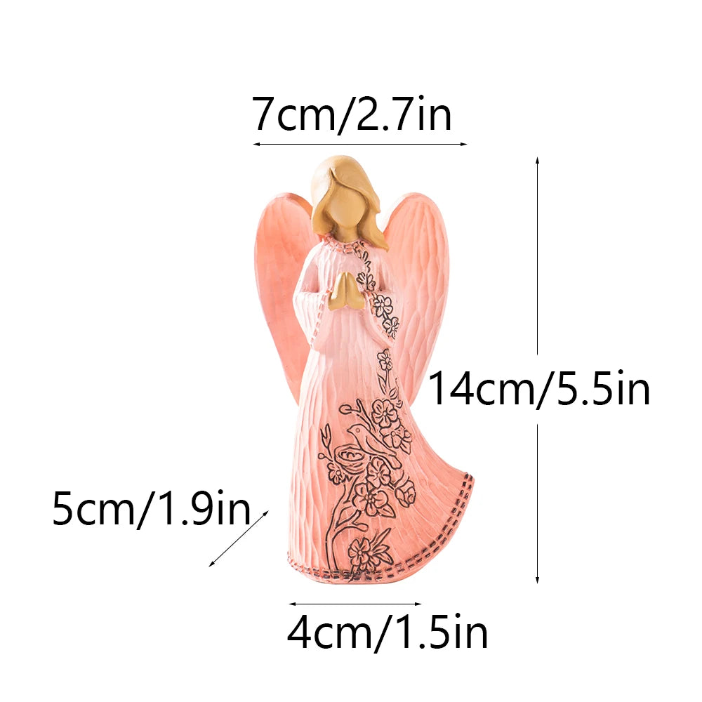 Resin Abstract Angel Figurines Pink White Statue Table Desktop Decoration Accessories