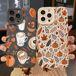 Vintage Maple Leaf Pumpkin Coffee Case for Samsung S25 S24 S23 A16