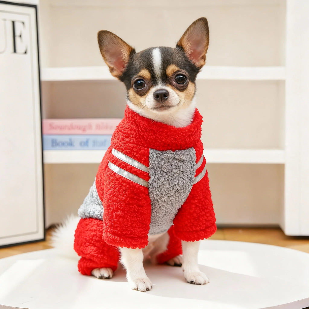 Back Closure Dog Jacket Stylish Winter Coat Warm Zip Up Puppy Outdoor Wear