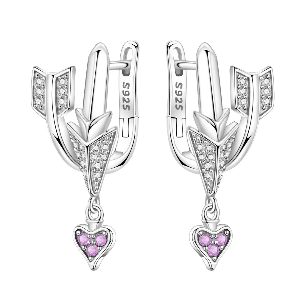 925 Sterling Silver Pink Sweet Bow Drop Earrings Trendy Anniversary Jewellery