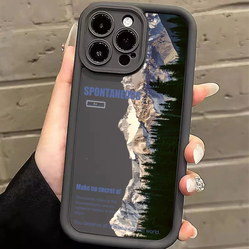 Landscape Mountain Train Case for iPhone 16 15 14 13 12 11 Pro Max XR 7 8