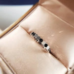 925 Sterling Silver Vintage Geometric Shape Zircon Ring High Quality Fine Jewellery Accessory