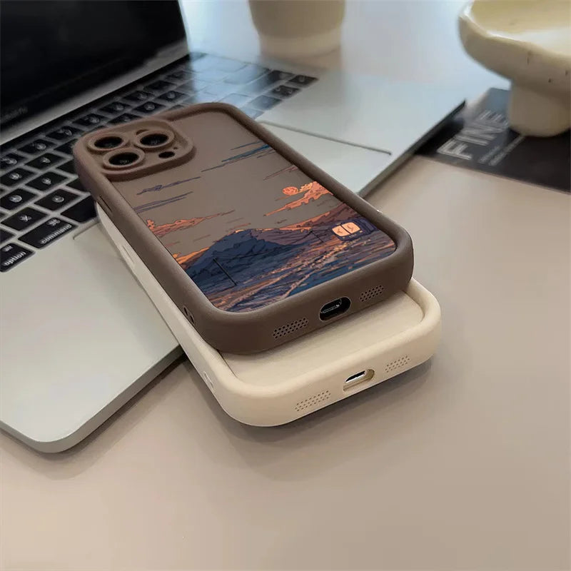 Mountain Cloud Silicon Case for iPhone 17 16 15 14 13 12 11 Pro Max Plus Air