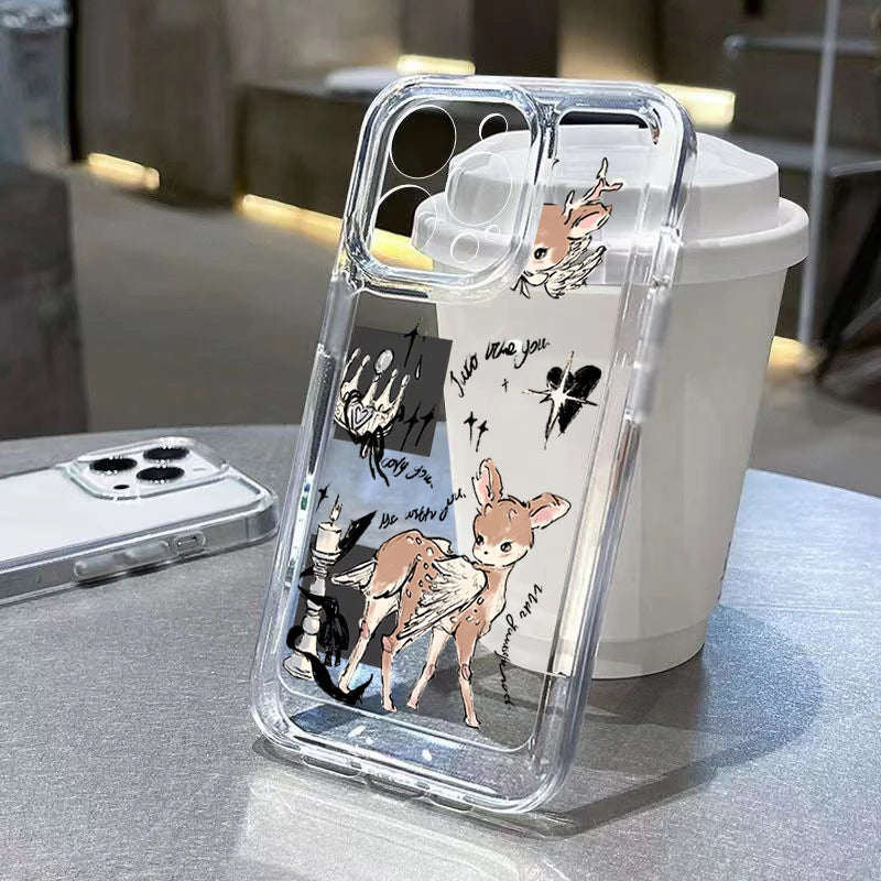 Cute Angel Animals Case for Samsung Galaxy A55 A35 A15 S24 S23 Ultra S22 FE