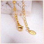 Stainless Steel Women Link Chain Bracelet, 18k Gold Plated Statement Female Jewelry