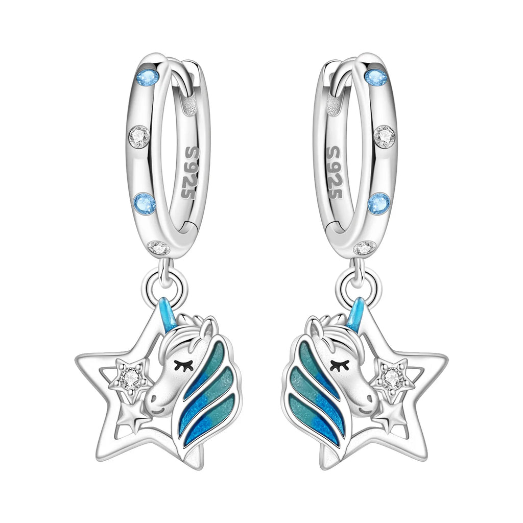 925 Sterling Silver Sparkling Wings Drop Earrings Trendy Anniversary Gift