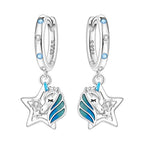 925 Sterling Silver Sparkling Wings Drop Earrings Trendy Anniversary Gift