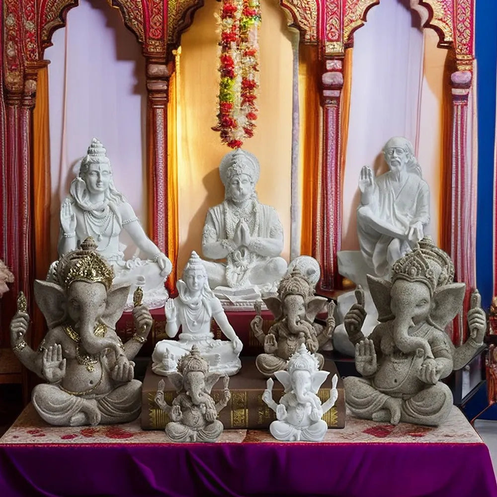 Resin Indian Ganesha Shiva God Statue Lord Hanuman Hindu Buddha Religious Fengshui Decor
