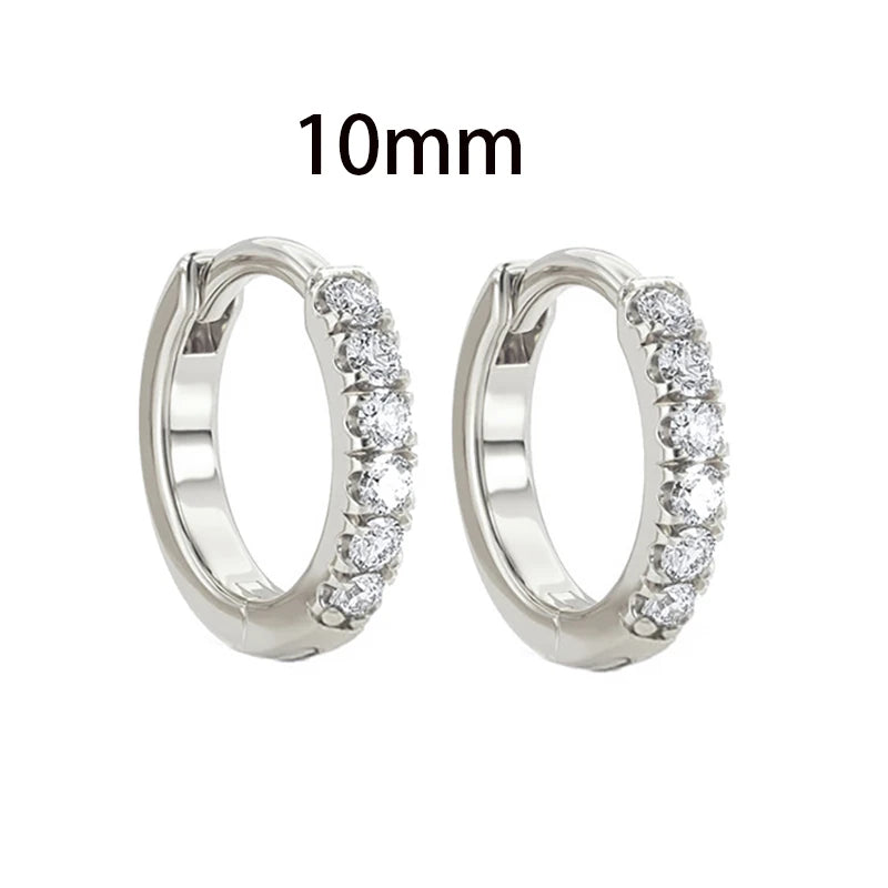 2022 New Stainless Steel Minimal Hoop Earrings Cubic Zirconia