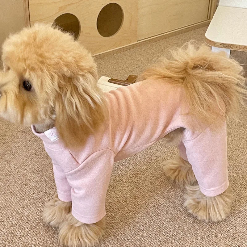 Solid Colour Dog Pajamas Cotton Puppy Bodysuit Base Layer Cat Jumpsuit