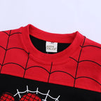 3pcs Spiderman Cosplay Costume Kids Boys Hooded Vest T-Shirt & Pants Tracksuit