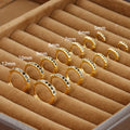 1Pair Stainless Steel Minimal Hoop Earrings Crystal Zirconia Trend