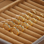 1Pair Stainless Steel Minimal Hoop Earrings Crystal Zirconia Trend