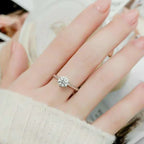 NeeTim 0.5-5ct Moissanite Ring For Women 925 Sterling Silver with White Gold Plated Lab Diamond Engagement Wedding Band Jewelry