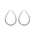 925 Sterling Silver 40mm Luxury Oval U Hoop Earrings Women Fashion Wedding Gift