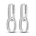 925 Sterling Silver Personality Asymmetric Drop Earrings Versatile Jewellery