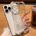 Pink Flower Bow Clear Case for iPhone 16 15 14 13 12 11 Pro Max