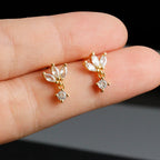 Fashion Stainless Steel Zircon Chain Hoop Earrings Helix Tragus