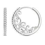 925 Sterling Silver Minimalist Staggered Circular Hoop Earrings Birthday Gift