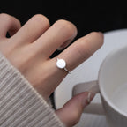 925 Sterling Silver Smooth Surface Round Open Ring Wedding Female Luxury Jewellery