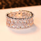 Luxury Female Crystal White Water Drop Zircon Stone Engagement Ring Cute Yellow Gold Color Wedding Jewelry For Women
