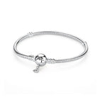 Original 925 Sterling Silver Bracelets Bangles Love Heart Clip Charms Beads Snake Chains For Women Rose Gold DIY Luxury Jewelry