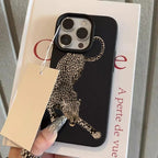 Cool Black Leopard Lychee Case for iPhone 17 16 15 14 13 Pro Max