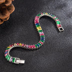 18cm Light Luxury Color Crystal Bracelet 925 Sterling Silver Women Fashion