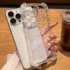 Colourful Bow Print Clear Case for iPhone 16 15 14 13 12 Pro Max SE