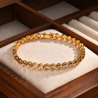 Cubic Zirconia Tennis Bracelet for Women, 18K Gold Plated Stainless Steel CZ Chain, Bridesmaid Jewelry Non Tarnish