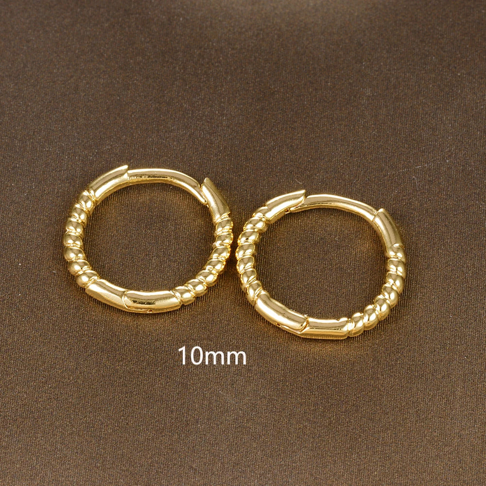 Fashion Zircon Link Chain Cross Hoop Earrings Stainless Steel