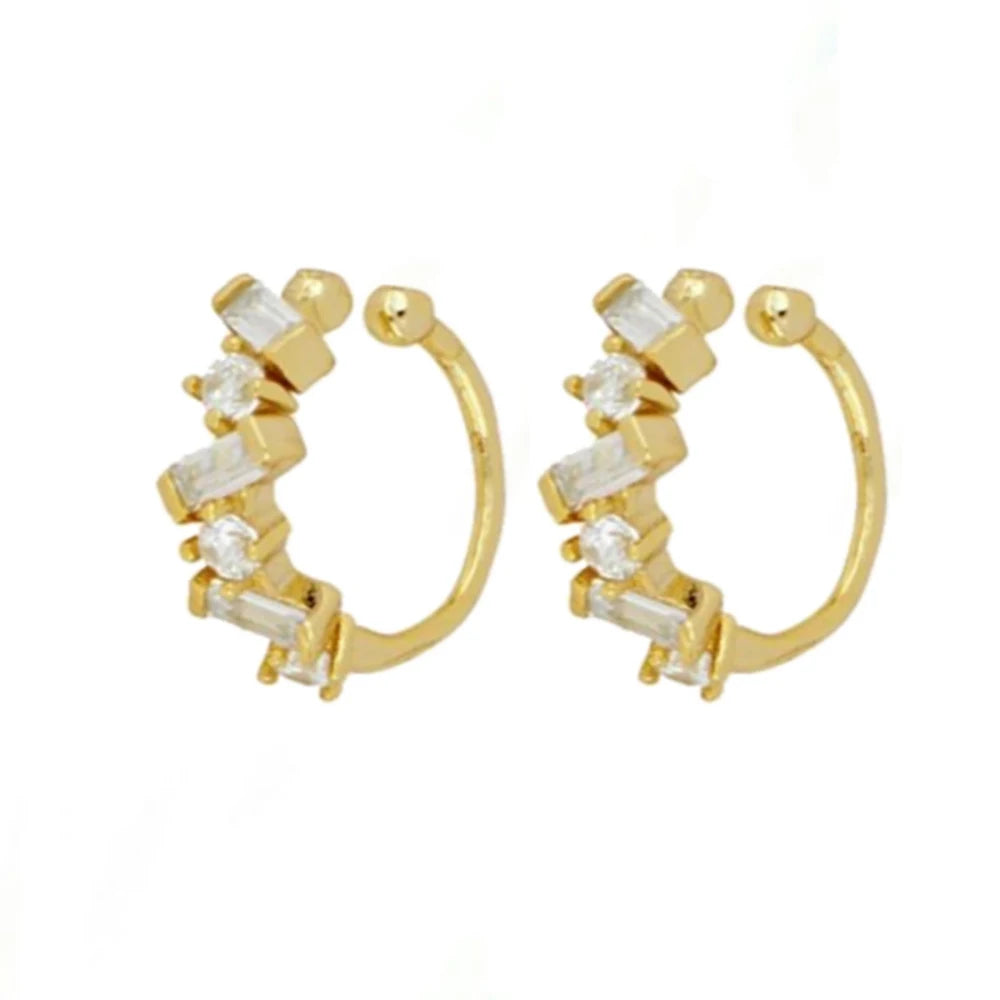 New Stainless Steel Cubic Zirconia Hoop Earrings Small Pendant