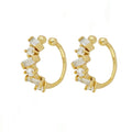 New Stainless Steel Cubic Zirconia Hoop Earrings Small Pendant