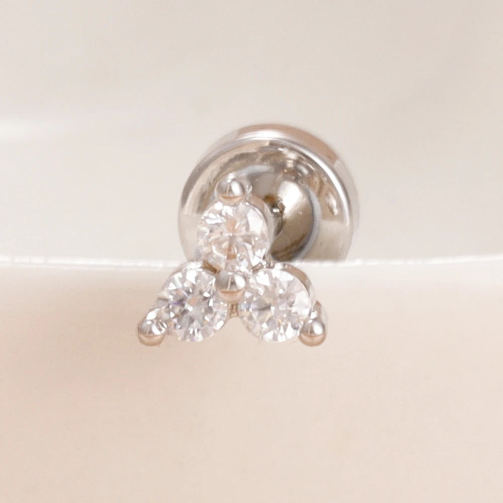 1PC Stainless Steel Star Moon Cartilage Piercing 18K Gold Plated