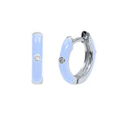 New Stainless Steel Round Hoop Earrings Colourful Crystal Zirconia