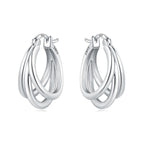 925 Sterling Silver Curve Weaving Large Circle Versatile Hoop Earrings Gift