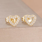 2PCS Fashion Geometry Zirconia Twinkle Star Stud Earrings Shinny