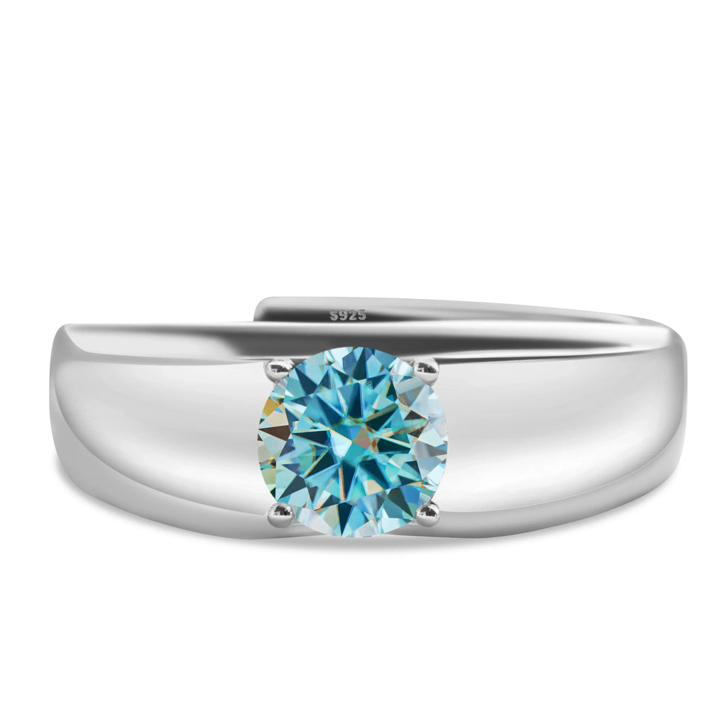 925 Sterling Silver Moissanite Ring for Men and Women, White Gold Plated, Engagement, Wedding Jewelry, Trend Gift, 1 Carat, 2024