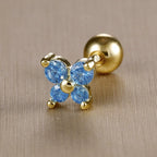 1PC Stainless Steel Birthstone Mini Stud Earrings 12 Constellation