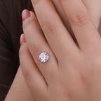 1-3CT D Color Moissanite Transparent Fishing Line Ring S925 Silver Round Lab Diamond Certified
