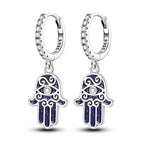 925 Sterling Silver Religious Demon Evil Eye Zircon Stud Earrings Gift