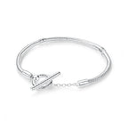 Original 925 Sterling Silver Bracelets Bangles Love Heart Clip Charms Beads Snake Chains For Women Rose Gold DIY Luxury Jewelry