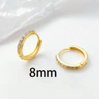 2022 Stainless Steel Zircon Square Chain Hoop Earrings Small Pendant