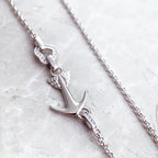 Love Anchor and Heart Necklace 925 Sterling Silver Romantic Jewellery Gift